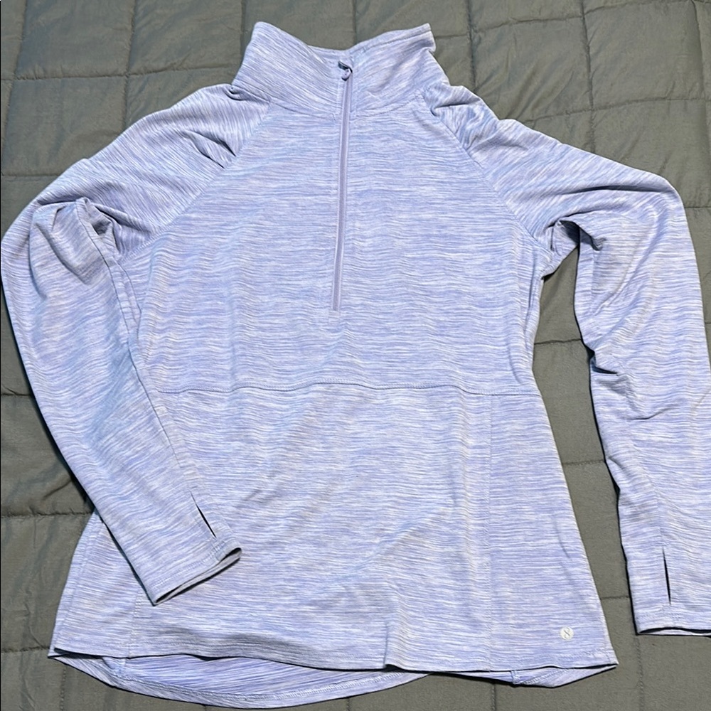 Purple 1/2 Zip Long Sleeve Top, Women’s M